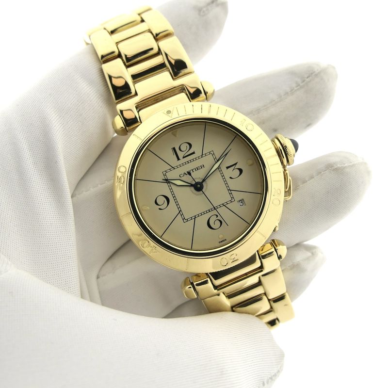 Image 8 of Cartier Pasha Automatic 1987; 18k Gold Watch