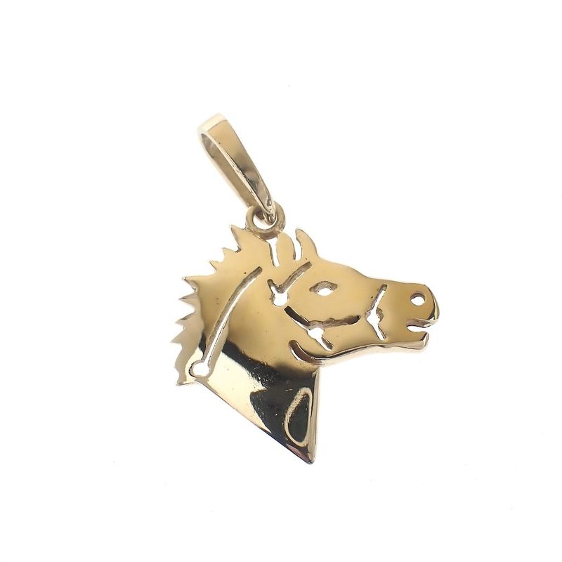 Image 1 of Gold pendant of a horse's head
