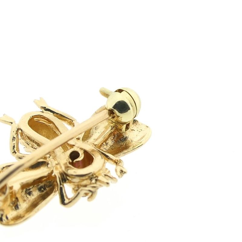 Image 4 of Gold brooch of a bee with ruby