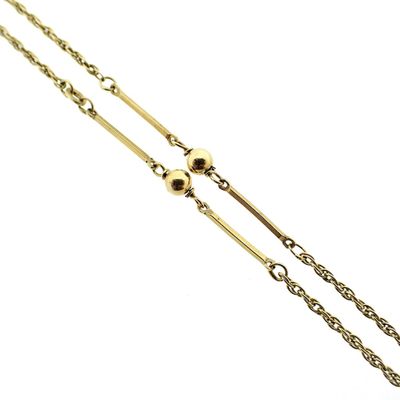 Image 2 of Gold long chain with balls and bars.