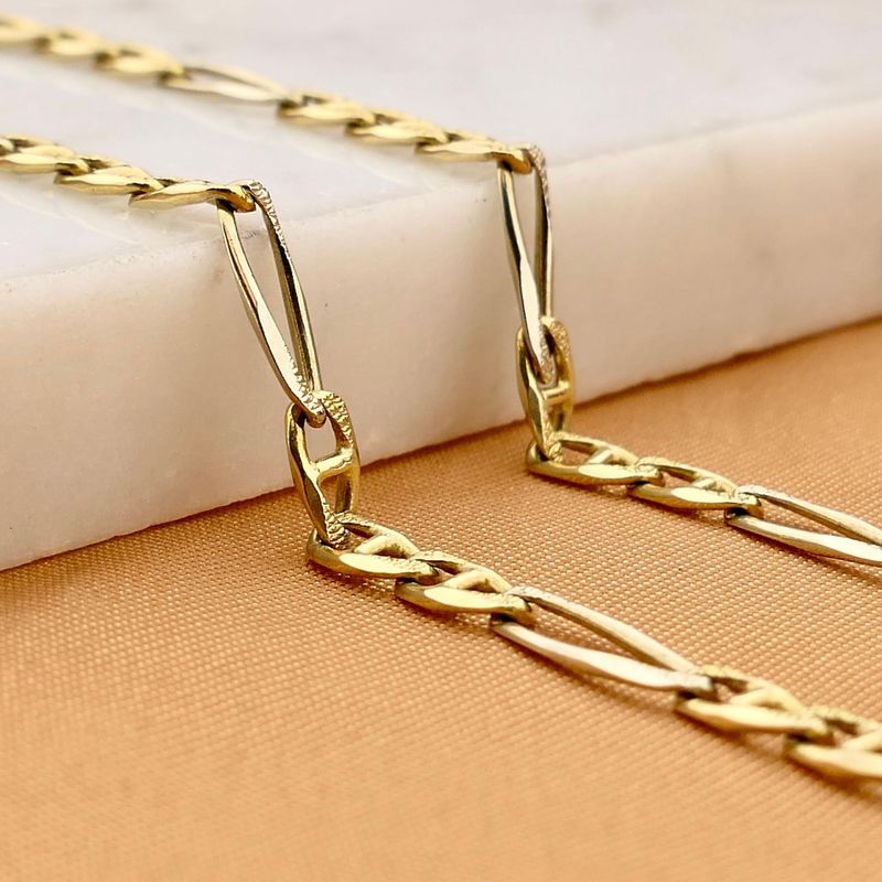 Image 2 of Bicolor Gold Figaro/Marine Link Chain