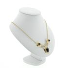 Image 2 of Gold jasseron link necklace with garnet