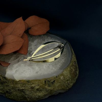 Image 2 of Vintage gold abstract brooch