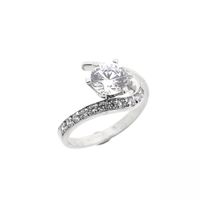 White gold solitaire ring with zirconia.