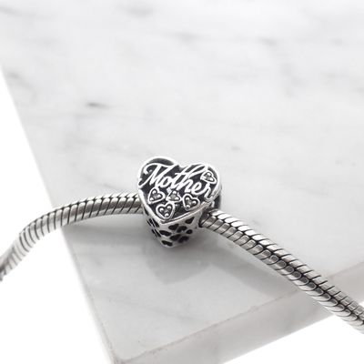 Image 2 of Pandora Moments charm; Silver; Mother and Son