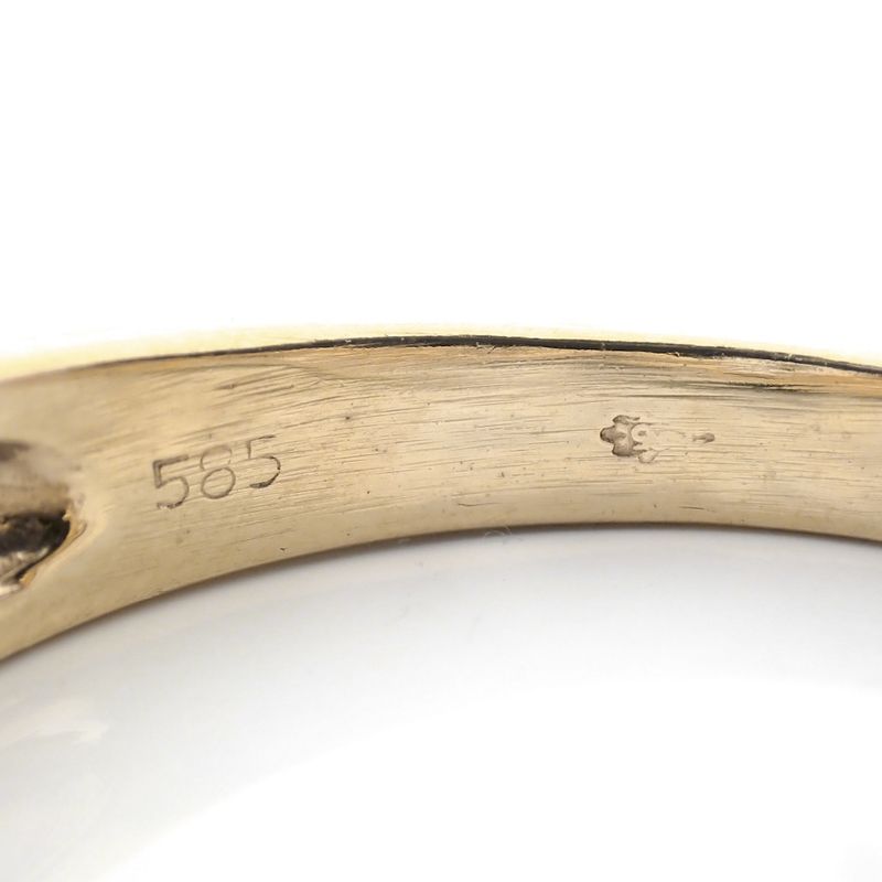 Image 8 of Two-tone gold subtle ring with 0.11 ct. diamond