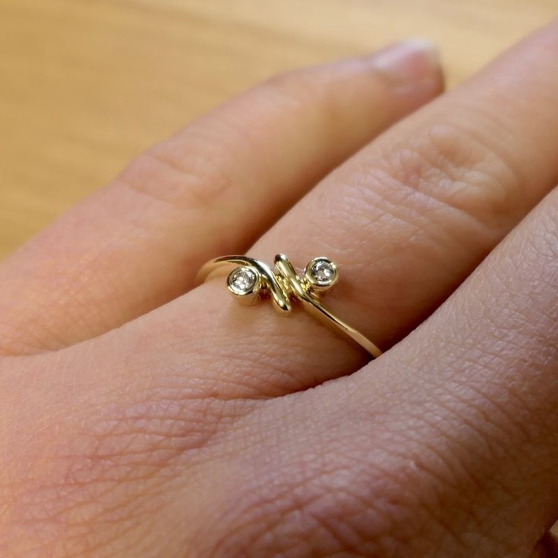 Image 11 of Gold ring with diamonds