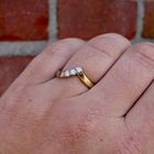 Image 10 of Bicolor Gold V-Shaped Ring with Diamonds; 0.105 ct.