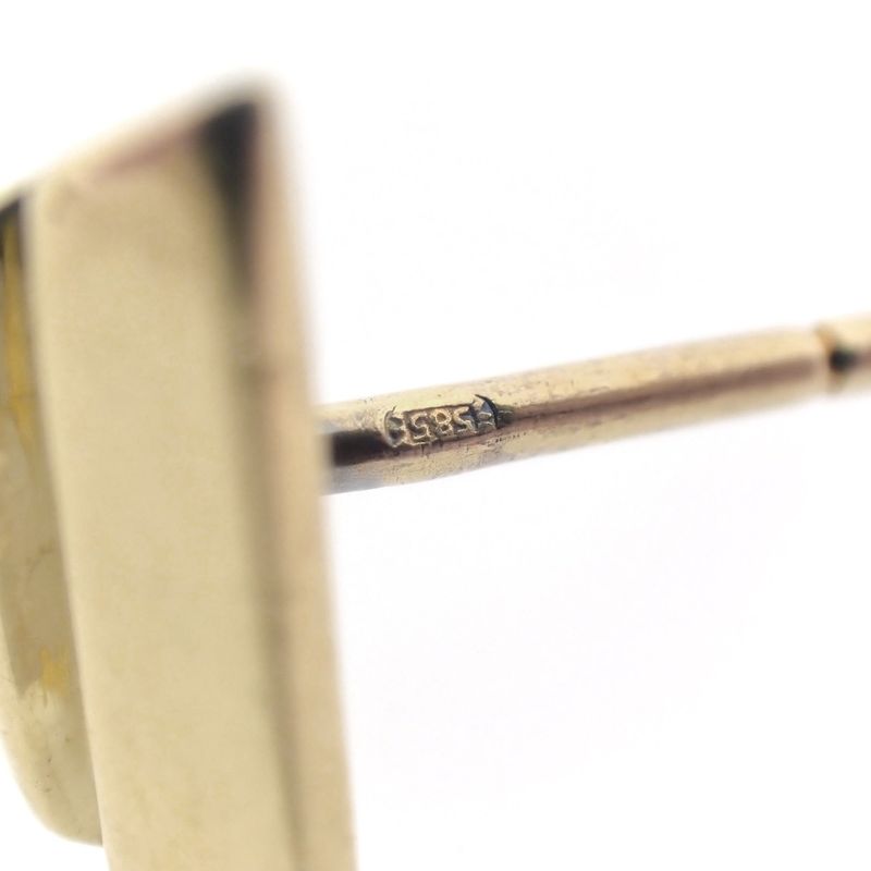 Image 7 of Gold triangle stud earrings with zirconia