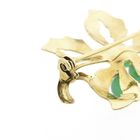Image 4 of Golden oak leaf brooch with Imperial jade