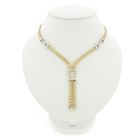 Image 1 of Bicolor gold Bismarck link necklace with fixed pendant