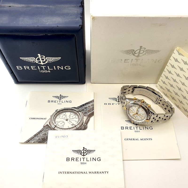 Image 4 of Breitling Chronomat; Chronograph men's watch on pilot's strap