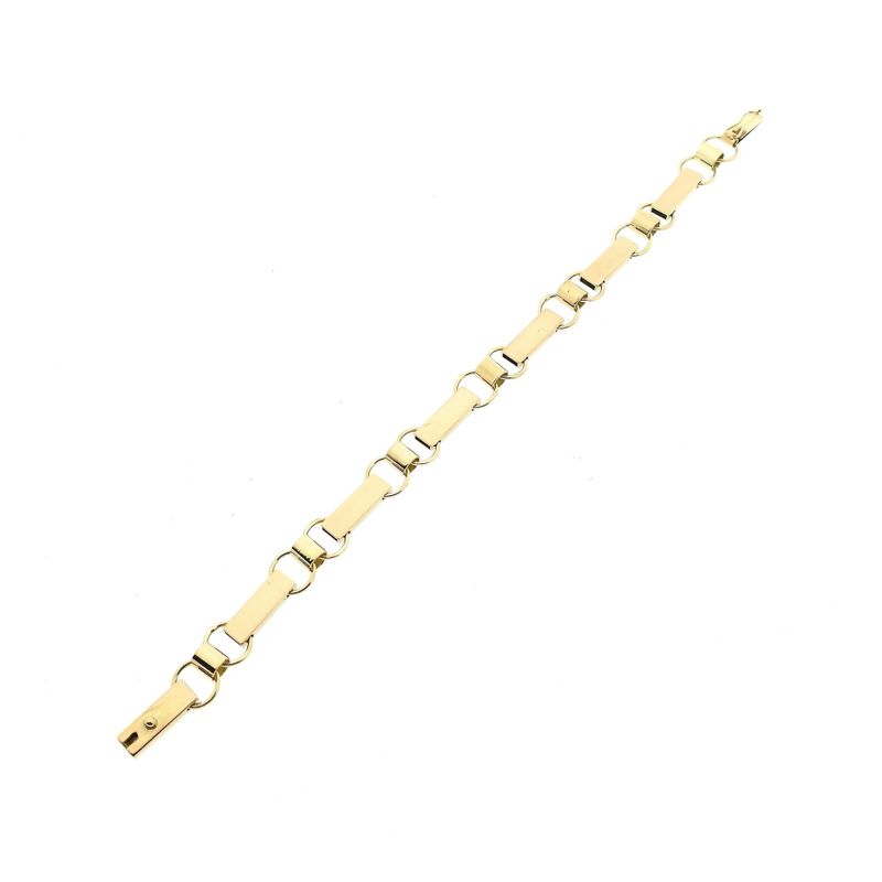 Afbeelding 7 van Gouden robuuste fantasie schakelarmband | 19 cm