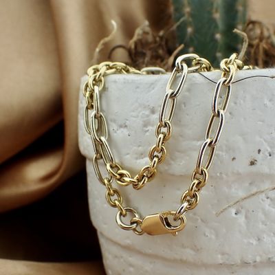 Image 2 of Two-tone gold fantasy link necklace; Pomellato | 41 cm