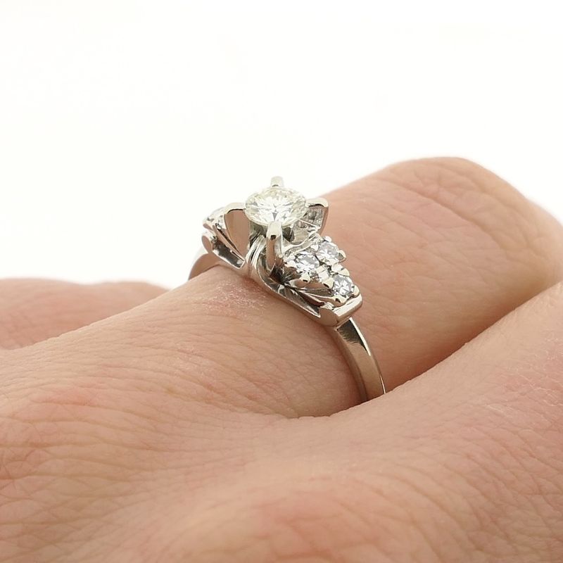 Image 8 of White gold engagement ring with diamond | 0.48 ct.