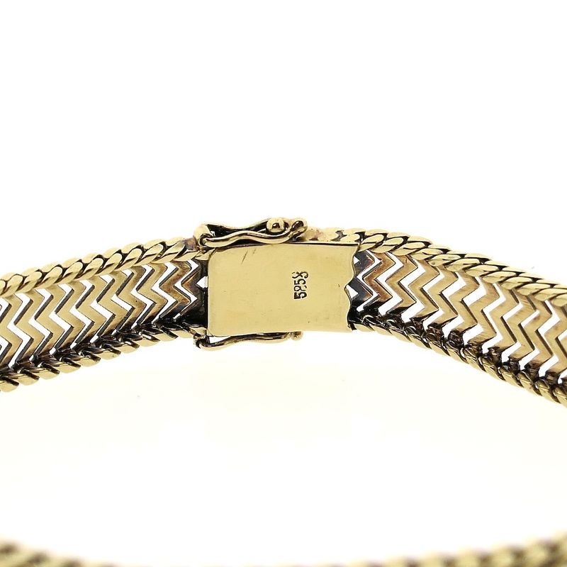 Image 7 of Two-tone gold zigzag link bracelet