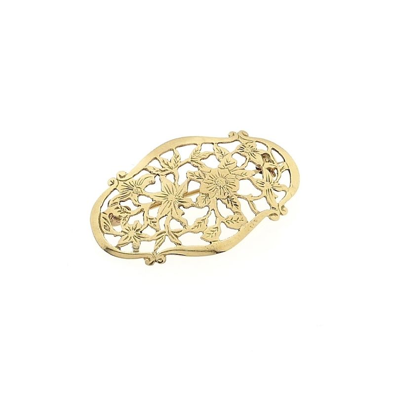 Image 8 of Vintage gold brooch with a floral design