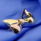 Image 8 of Vintage two-tone gold brooch as a bow