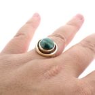 Image 6 of Gold ladies ring with malachite
