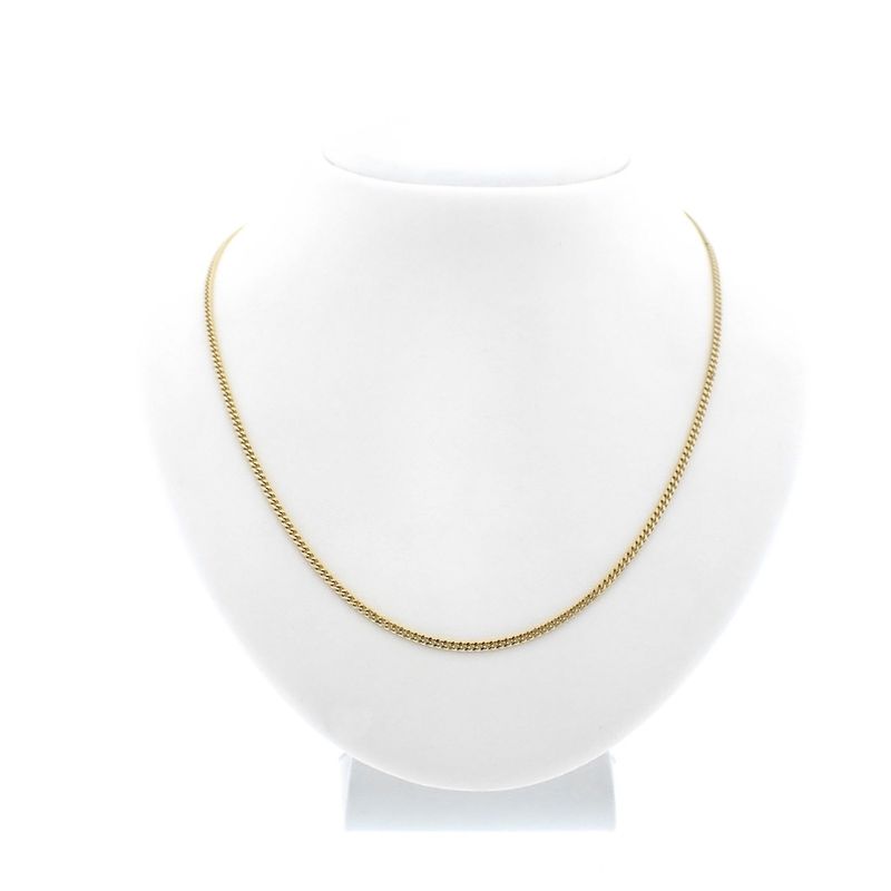Image 7 of Gold thin gourmet link necklace | 46 cm