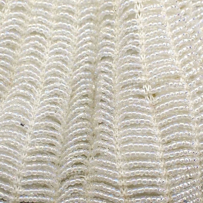 Image 12 of Antique clasp bag with silver handle and glass beads