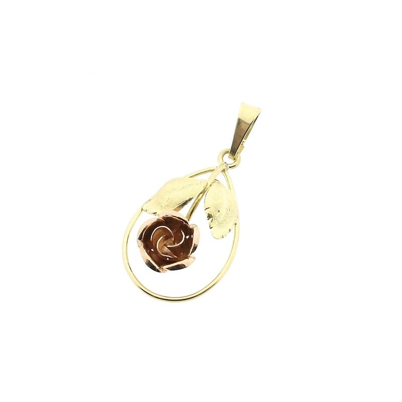Image 7 of Two-tone gold pendant | Floral design