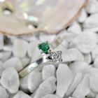 Image 2 of White gold ring with emerald and diamond | Toi et moi