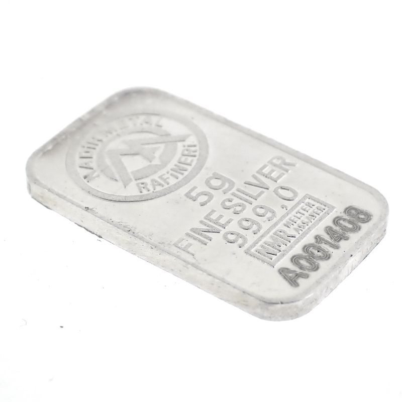 Image 2 of Silver bar 5 grams 999.0 pure silver; Nadir Metal Rafineri