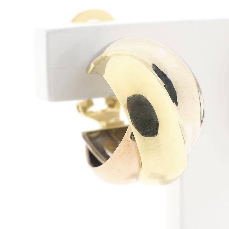 Image 4 of Tricolor gold braided stud earrings