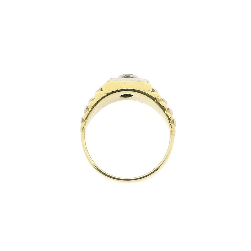Image 8 of Two-tone gold Rolex president band ring with diamond | 0.45 ct.