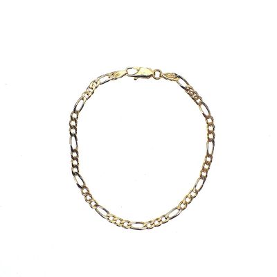 Image 1 of 18 ct. Bicolor gold Figaro bracelet | 19.5 cm
