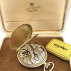 Image 12 of Eterna 14k gold pocket watch 1949; Royal Textile Factory C.T. Stork