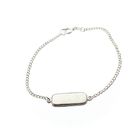 Image 1 of Silver gourmet link bracelet with engraving plate; Children