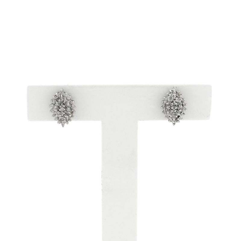Image 1 of Bicolor gold stud earrings with diamond | 0.33 ct.