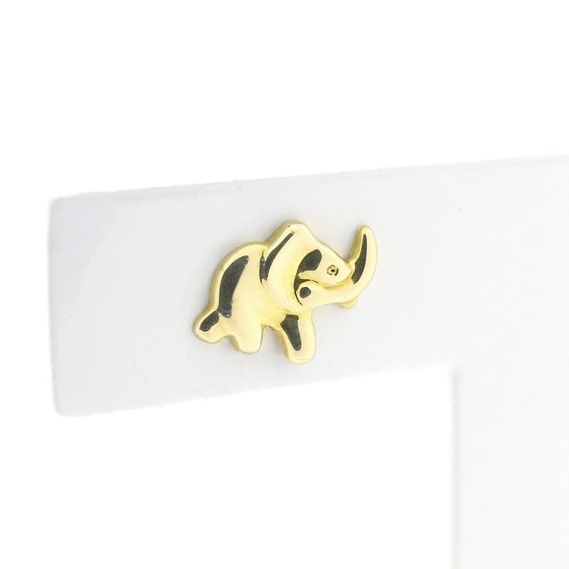 Image 3 of Gold elephant stud earrings