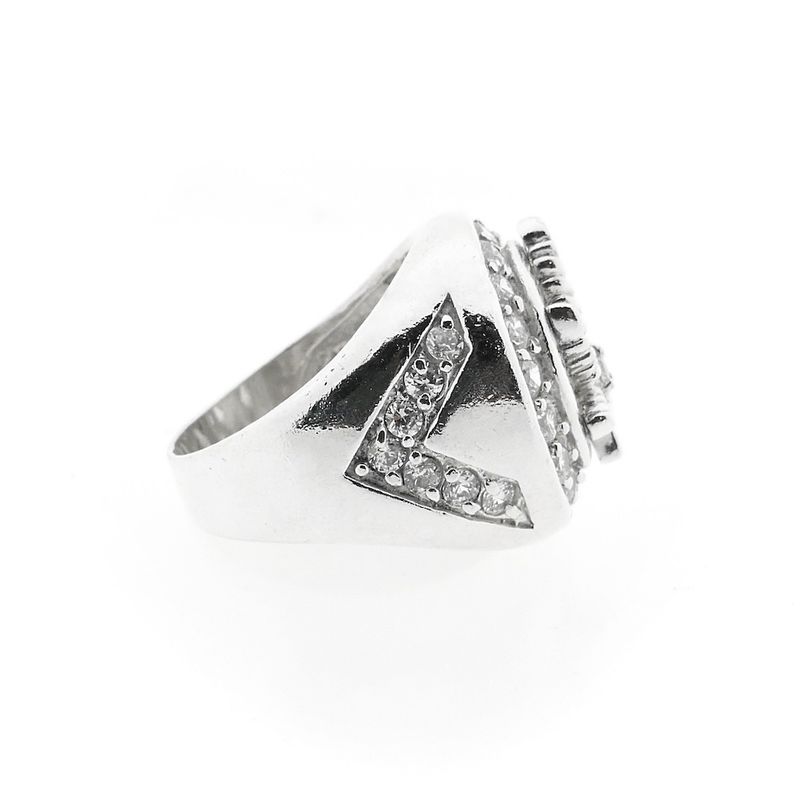 Image 4 of Silver men's ring with zirconia | Cannabis leaf