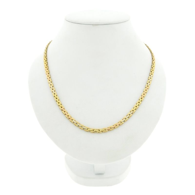 Image 1 of Tricolor gold fantasy link necklace