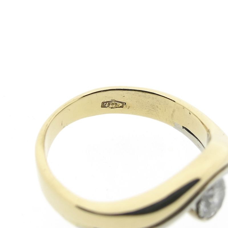 Image 6 of Two-tone gold solitaire ring with diamond | 0.24 ct.