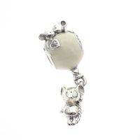 Pandora charm; Silver; Mouse and Balloon