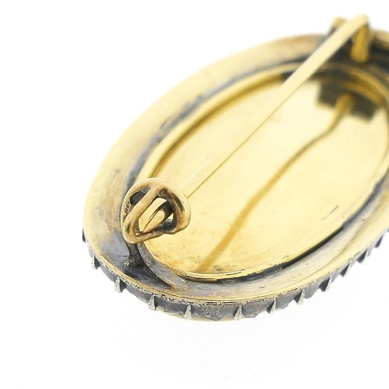 Image 10 of Antique gold brooch with diamonds and ruby approx. 0.81 ct.