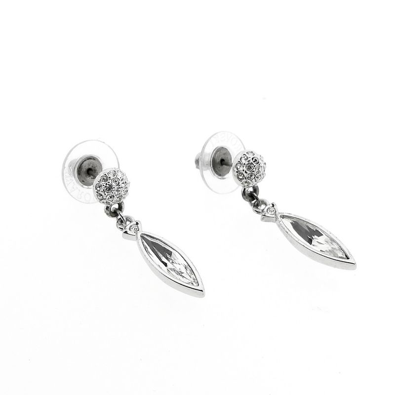Image 5 of Silver long earrings with zirconia | Swarovski