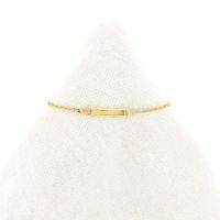 Gouden marineschakel kinderarmband met graveerplaatje | 12,5 cm - 15 cm