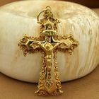 Image 2 of Gold antique pendant of a cross with corpus | INRI