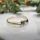 Image 2 of Two-tone gold solitaire ring with diamond; 0.05 ct.