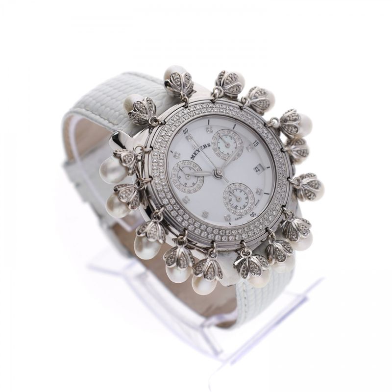 Image 4 of Meyers Lady Diamond & Pearl 101500; Women's Watch with Diamonds