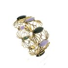 Image 1 of Gold bracelet with amethyst and jade