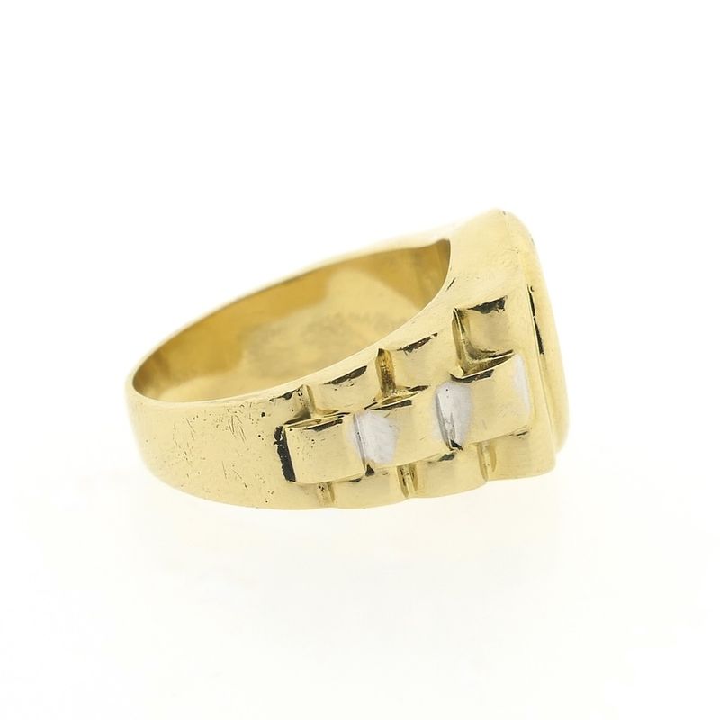 Image 6 of Two-tone gold men's ring with zirconia