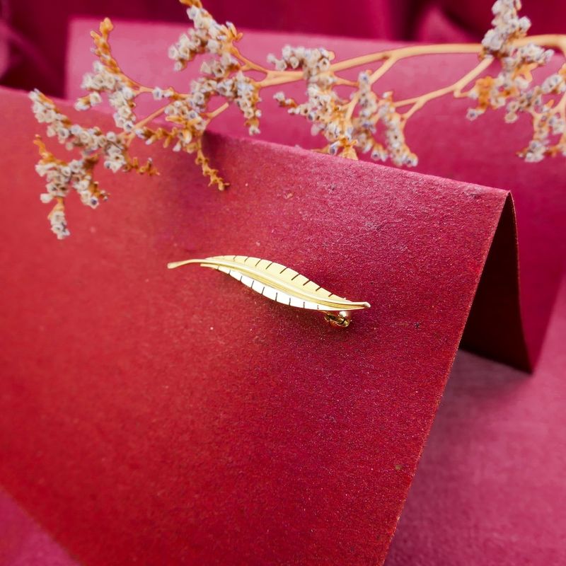 Image 7 of Gold feather brooch