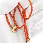 Image 11 of Red coral bead choker with gold clasp; Antique | 35.5 cm