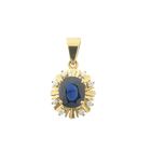 Image 1 of 18-karat gold pendant with sapphire and diamond | 0.12 ct.